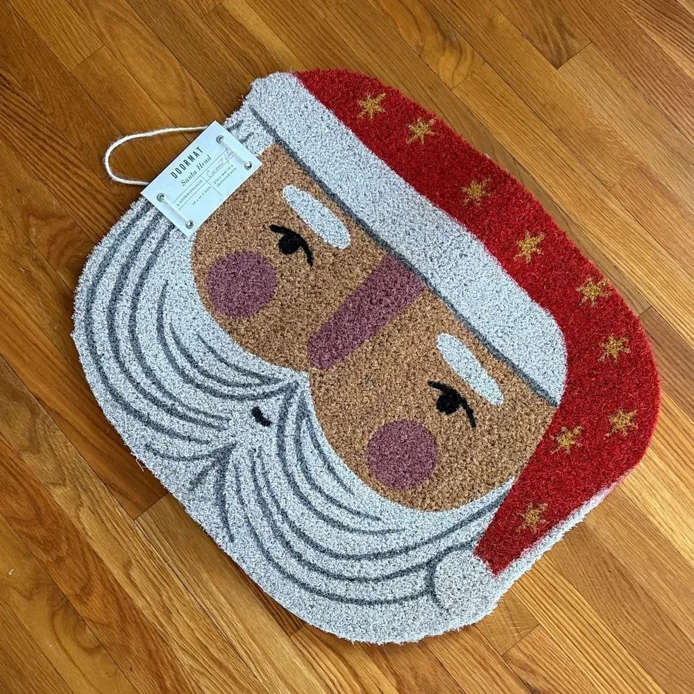 ANTHROPOLOGIE Santa Doormat Santa Claus Christmas